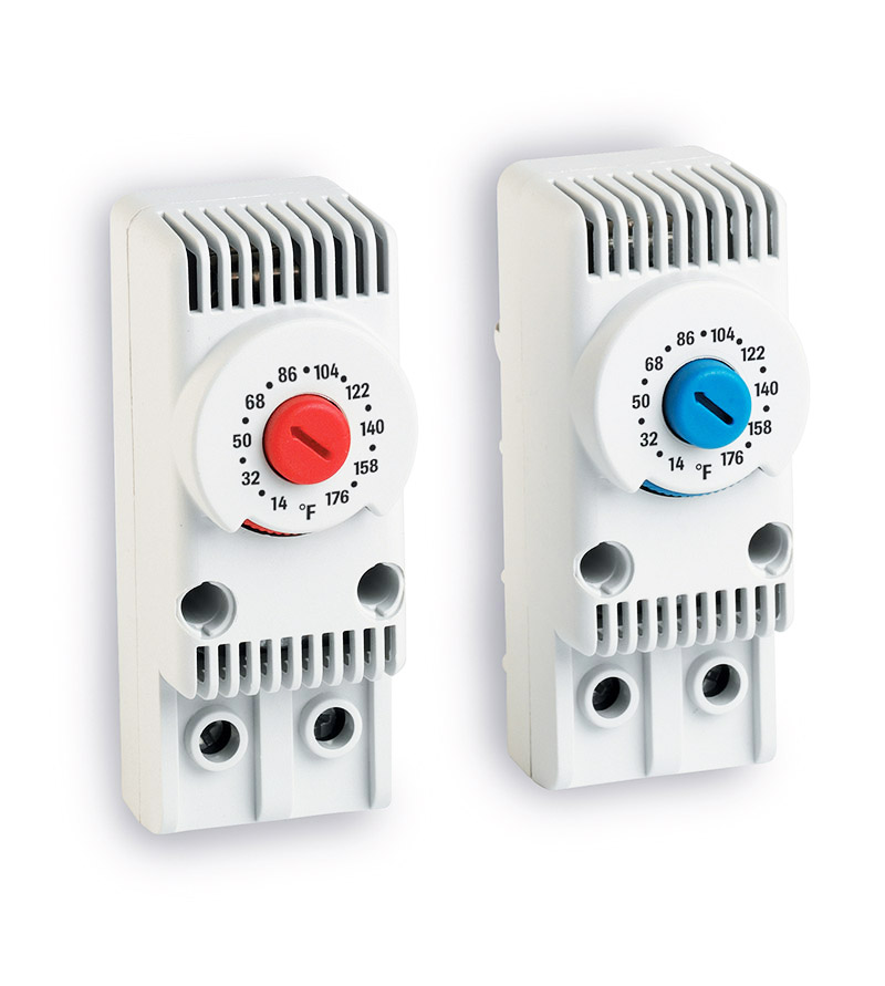 Thermostats used in combination with fan filters or anti-condensation heaters